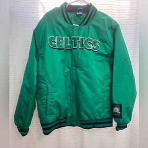 NBA Boston Celtics Bomber Jacket Men's Large Green Embroidered New With Tags
